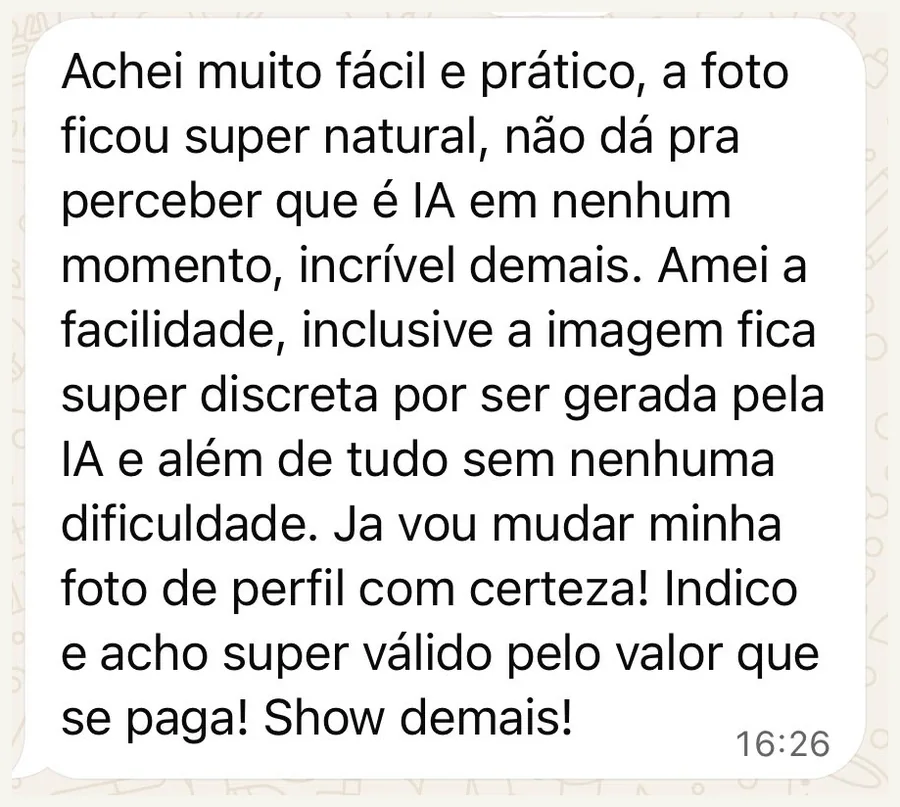 Depoimento real de cliente sobre o Retratos Atrativos