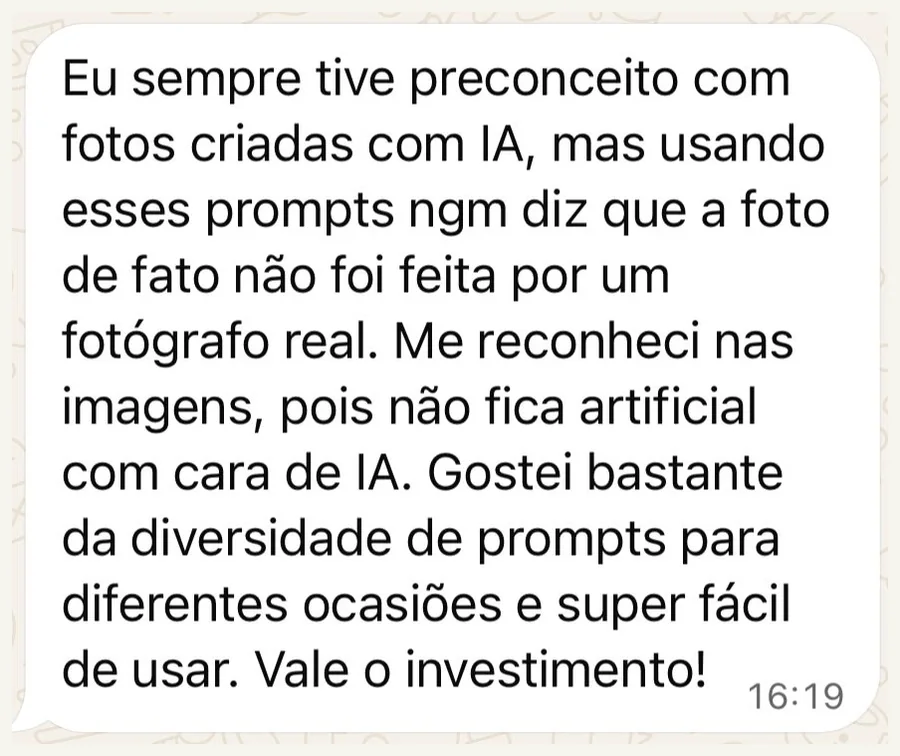 Depoimento real de cliente sobre o Retratos Atrativos